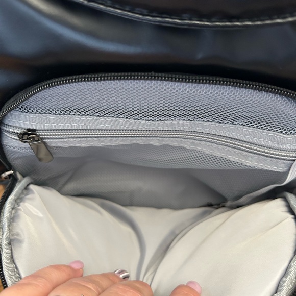 Black Quilted Baby Backpack Diaper Bag - Picture 3 of 15